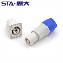 IP44 Plastic Screw Blue white LED screen Plug 3 pole Lockable cable connector HP-3-FG NAC3FCB NAC3MPB-1